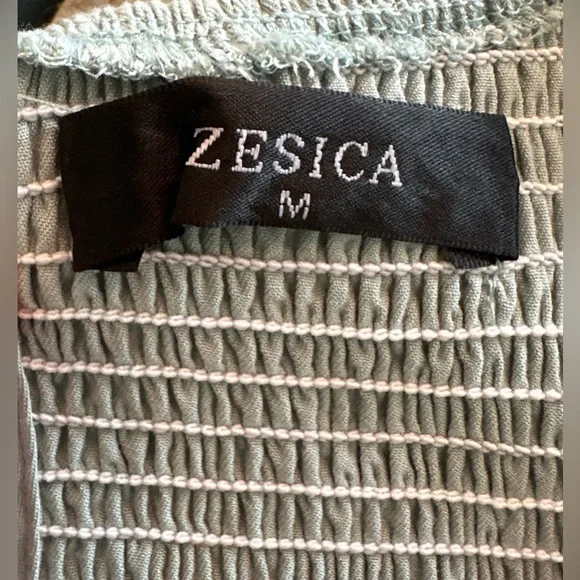 Medium Zesica sage green smocked maxi dress pockets boho cottagecore boutique - Picture 4 of 10